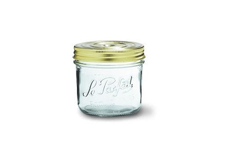Glazen pot met schroefdeksel*