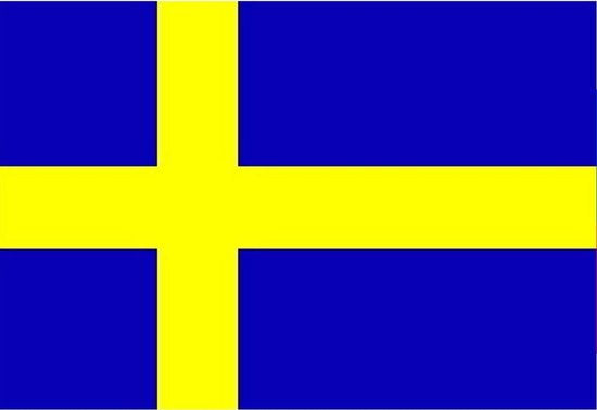 Kaars als vlag van Zweden